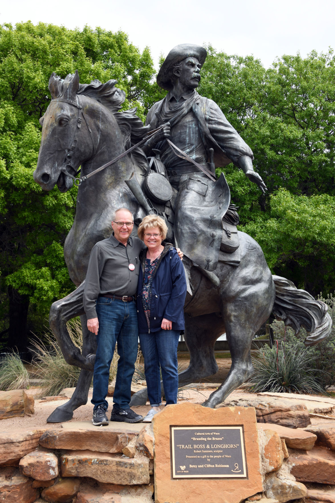 293 Galen and Lynette Naber at the Chisholm Trail commemorative display in Waco, TX.JPG